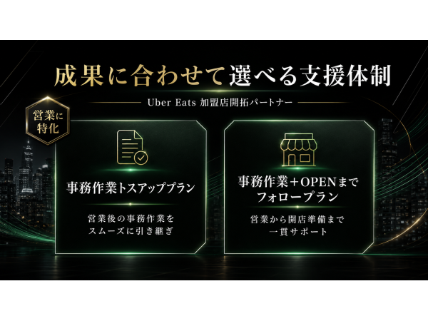 フードデリバリー「Uber Eats」の地方都市専門の店舗開拓代理店募集！！のキャッチ画像（3）