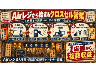 飲食店1店舗から複数収益！Airレジ店舗DX販売パートナー募集 3