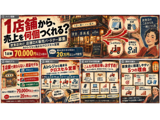飲食店1店舗から複数収益！Airレジ店舗DX販売パートナー募集 5