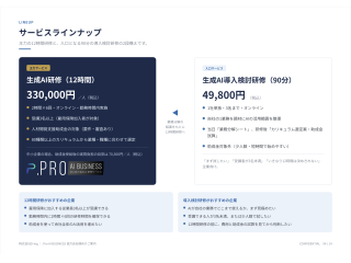 .Pro AI BUSINESS_法人向け生成AI研修サービス 2