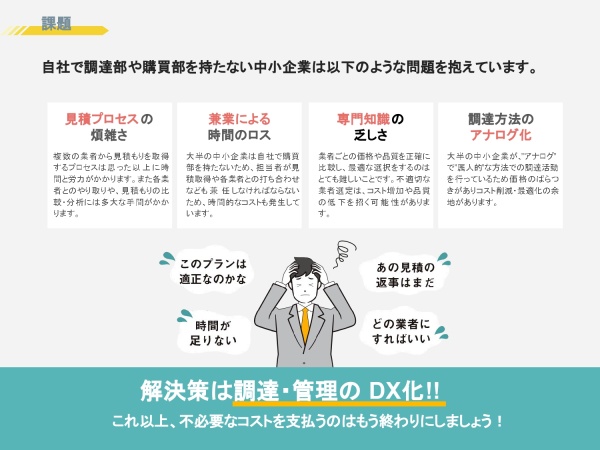 法人向け購買・調達DX支援「コストおまかせ リバお君」の代理店募集のキャッチ画像（3）